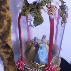 Christmas Artist Altered Disney's Princess Wind-up Music Box Ornament. OOAK!